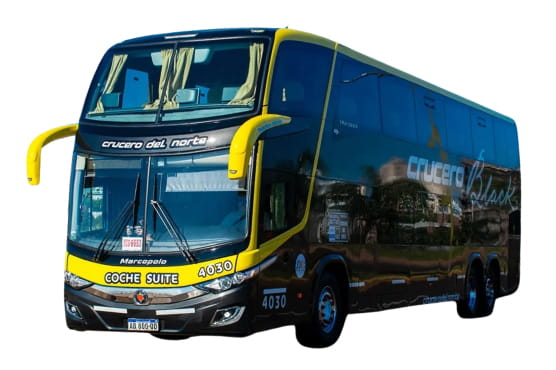 Empresa de micros Crucero del Norte viajando a Posadas